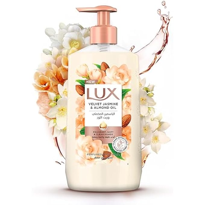 Lux غسول يد سائل معطر، ياسمين مخملي، مع زيت اللوز والجلسرين، ليدين معطرتين وناعمتين ونظيفتين، 250 مل - Image 1